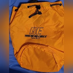 American Eagle Yellow Gym / Laundry Bag Adjustable Carry Strap Bag